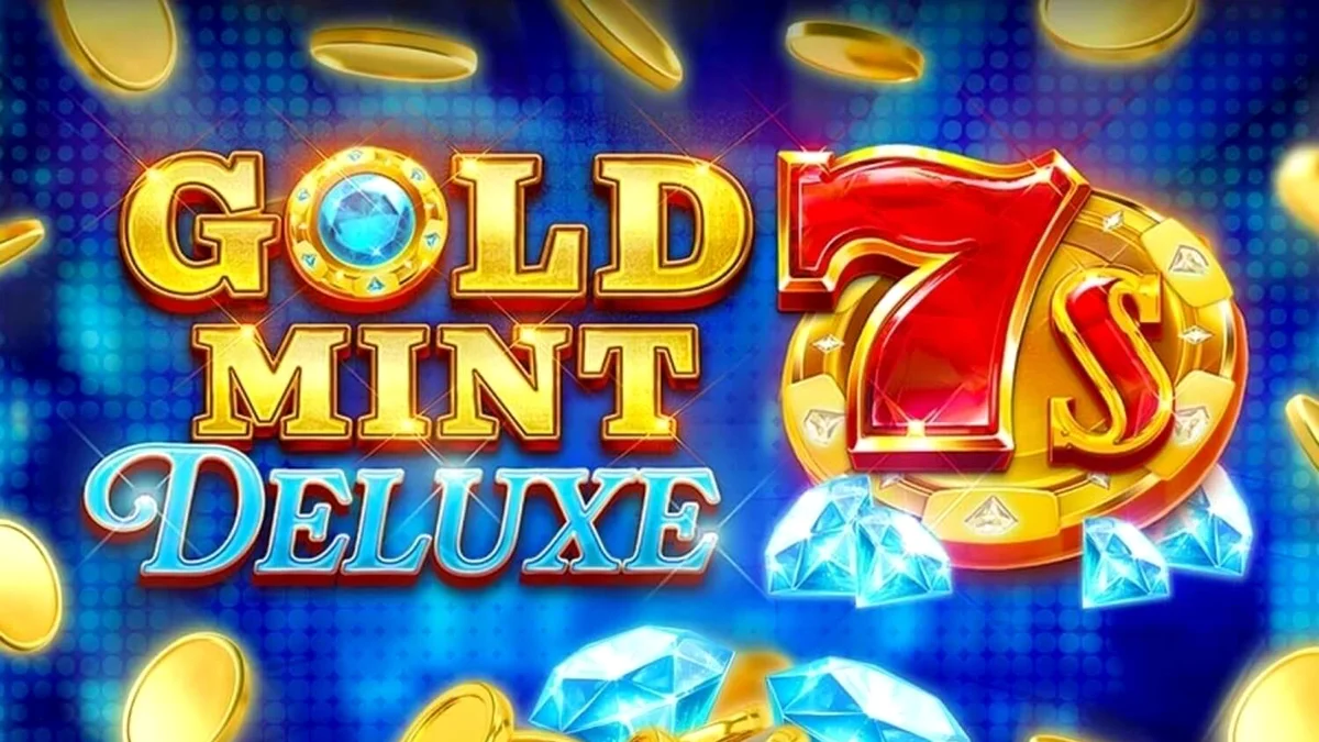 Tampilan visual mewah slot Gold Mint 7s Deluxe dengan simbol emas dan permata